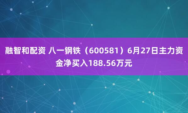 融智和配资 八一钢铁（600581）6月27日主力资金净买入188.56万元